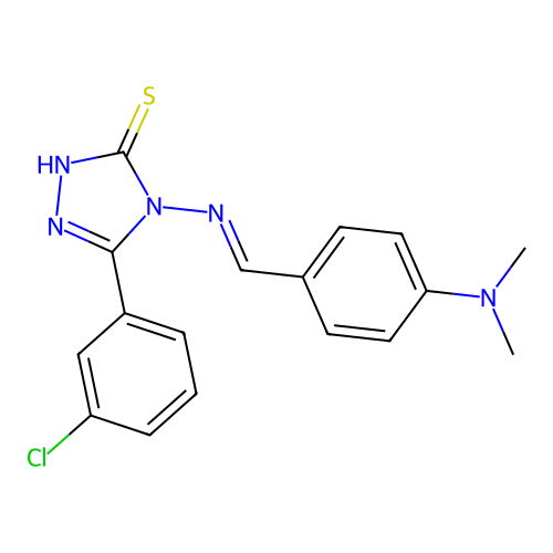 5-(3-CL-PH)-4-((4-(Dimethylamino)benzylidene)amino)-4H-1,2,4-triazole-3-thiol structure