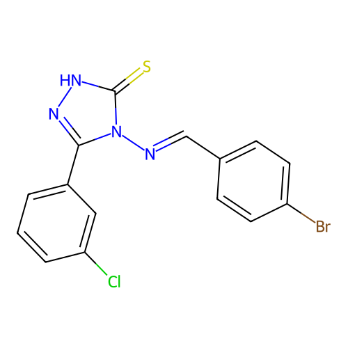 4-((4-BR-Benzylidene)amino)-5-(3-CL-phenyl)-4H-1,2,4-triazol-3-YL hydrosulfide structure