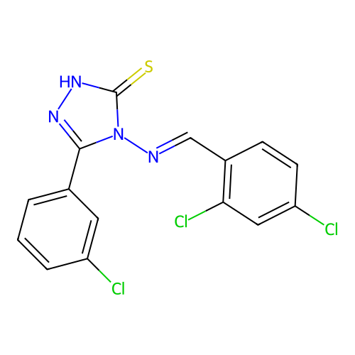5-(3-Chlorophenyl)-4-((2,4-dichlorobenzylidene)amino)-4H-1,2,4-triazole-3-thiol structure