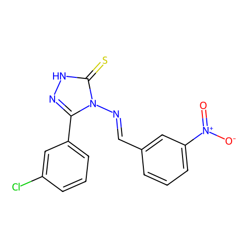 5-(3-Chlorophenyl)-4-((3-nitrobenzylidene)amino)-4H-1,2,4-triazole-3-thiol structure
