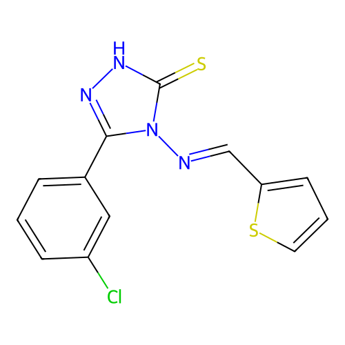 5-(3-Chlorophenyl)-4-((2-thienylmethylene)amino)-4H-1,2,4-triazole-3-thiol structure