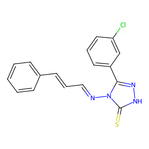 5-(3-Chlorophenyl)-4-((3-phenyl-2-propenylidene)amino)-4H-1,2,4-triazole-3-thiol structure