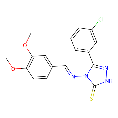 5-(3-Chlorophenyl)-4-((3,4-dimethoxybenzylidene)amino)-4H-1,2,4-triazole-3-thiol structure