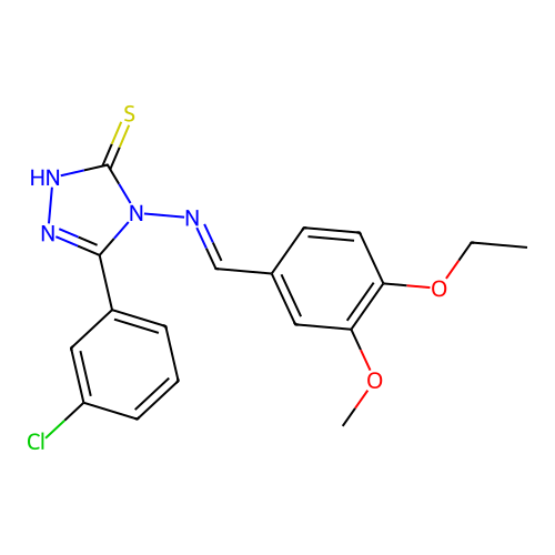 5-(3-CL-PH)-4-((4-Ethoxy-3-methoxybenzylidene)amino)-4H-1,2,4-triazole-3-thiol structure