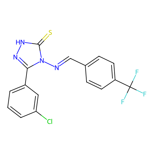 5-(3-CL-PH)-4-((4-(Trifluoromethyl)benzylidene)amino)-4H-1,2,4-triazole-3-thiol structure
