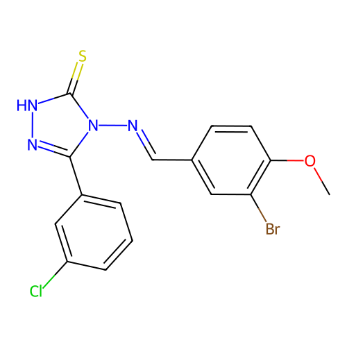4-((3-BR-4-Methoxybenzylidene)amino)-5-(3-CL-phenyl)-4H-1,2,4-triazole-3-thiol structure