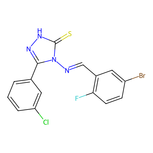 4-((5-BR-2-Fluorobenzylidene)amino)-5-(3-chlorophenyl)-4H-1,2,4-triazole-3-thiol structure