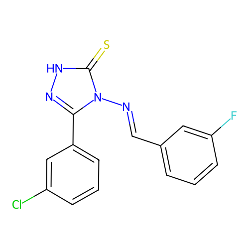 5-(3-Chlorophenyl)-4-((3-fluorobenzylidene)amino)-4H-1,2,4-triazole-3-thiol structure