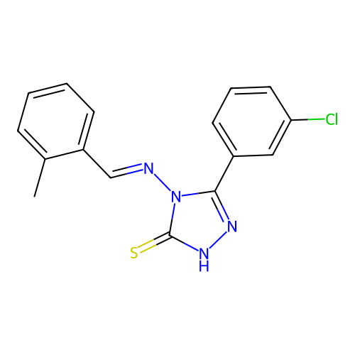 5-(3-Chlorophenyl)-4-((2-methylbenzylidene)amino)-4H-1,2,4-triazole-3-thiol structure