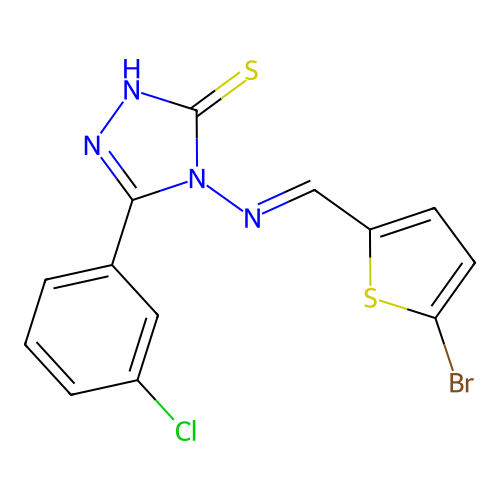 4-(((5-BR-2-Thienyl)methylene)amino)-5-(3-CL-phenyl)-4H-1,2,4-triazole-3-thiol structure