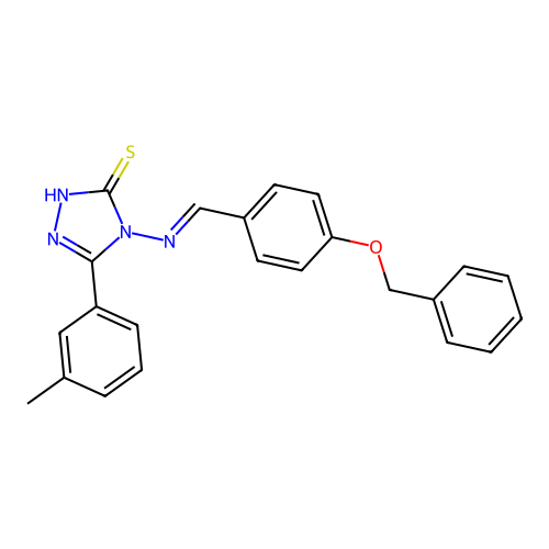 4-({(E)-[4-(BENZYLOXY)PHENYL]METHYLIDENE}AMINO)-5-(3-METHYLPHENYL)-4H-1,2,4-TRIAZOLE-3-THIOL structure