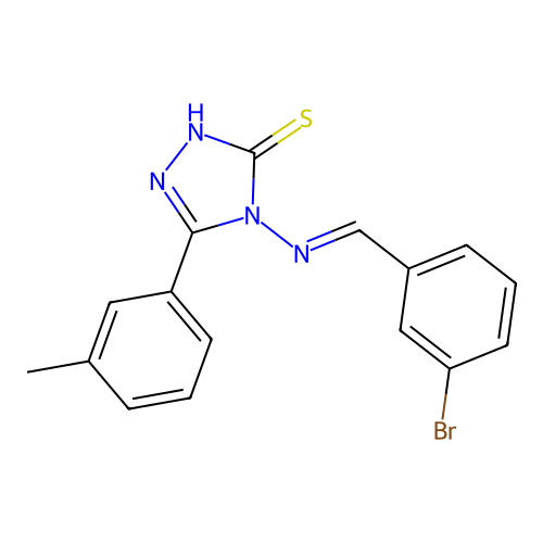 4-((3-Bromobenzylidene)amino)-5-(3-methyl-PH)-4H-1,2,4-triazol-3-YL hydrosulfide structure