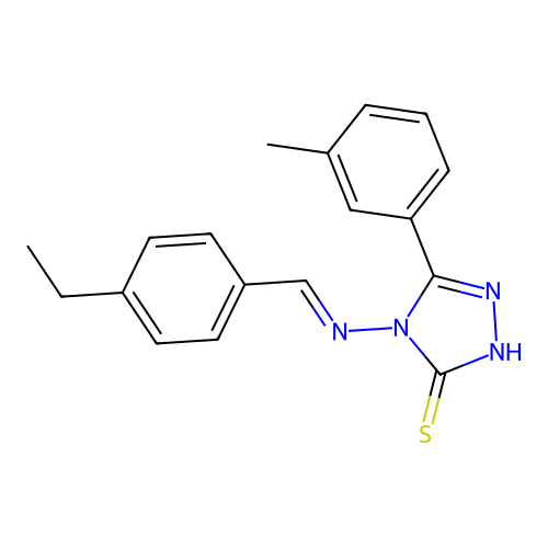 4-((4-Ethylbenzylidene)amino)-5-(3-methyl-PH)-4H-1,2,4-triazol-3-YL hydrosulfide structure