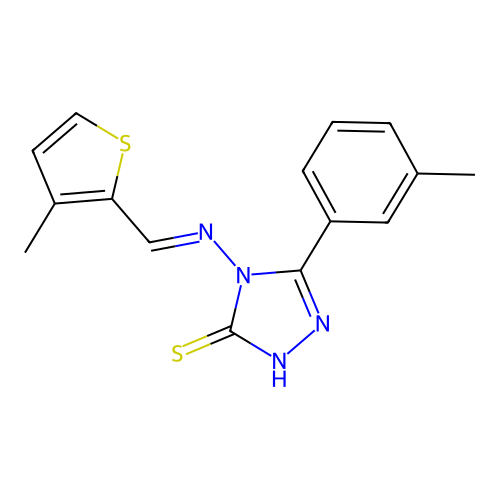 5-(3-ME-Phenyl)-4-(((3-ME-2-thienyl)methylene)amino)-4H-1,2,4-triazole-3-thiol structure