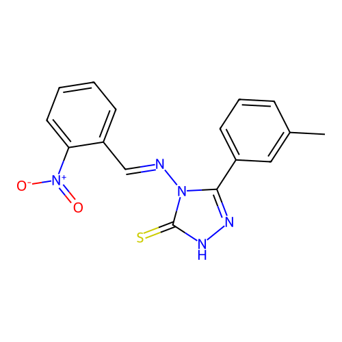 5-(3-Methylphenyl)-4-((2-nitrobenzylidene)amino)-4H-1,2,4-triazole-3-thiol structure