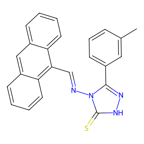 4-((9-Anthrylmethylene)amino)-5-(3-ME-phenyl)-4H-1,2,4-triazol-3-YL hydrosulfide structure