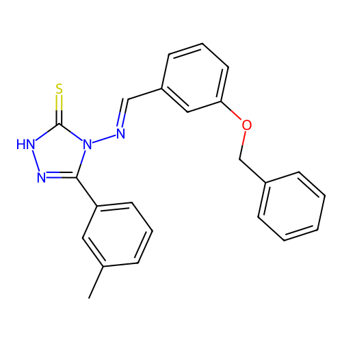 4-((3-(Benzyloxy)benzylidene)amino)5-(3-ME-PH)4H-1,2,4-triazol-3-YL hydrosulfide structure