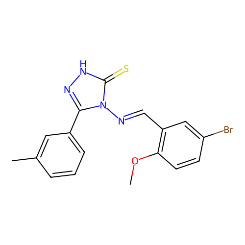 4-((5-BR-2-Methoxybenzylidene)amino)-5-(3-ME-phenyl)-4H-1,2,4-triazole-3-thiol structure
