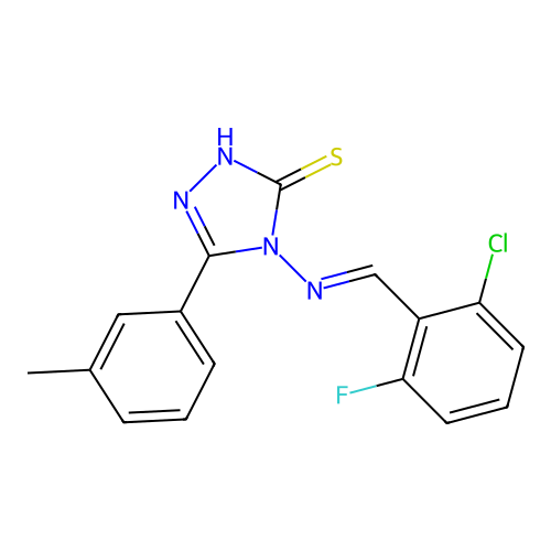 4-((2-CL-6-Fluorobenzylidene)amino)-5-(3-methylphenyl)-4H-1,2,4-triazole-3-thiol structure