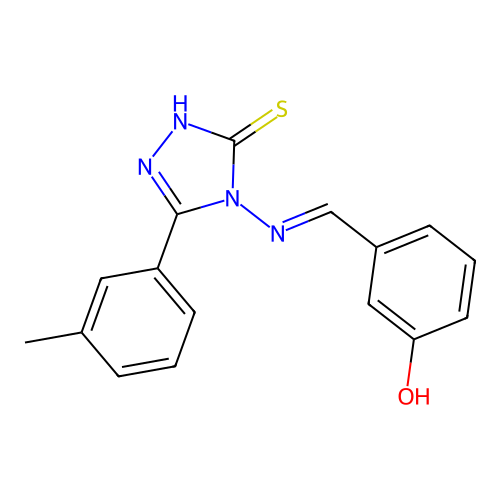 3-(((3-Mercapto-5-(3-methylphenyl)-4H-1,2,4-triazol-4-YL)imino)methyl)phenol structure