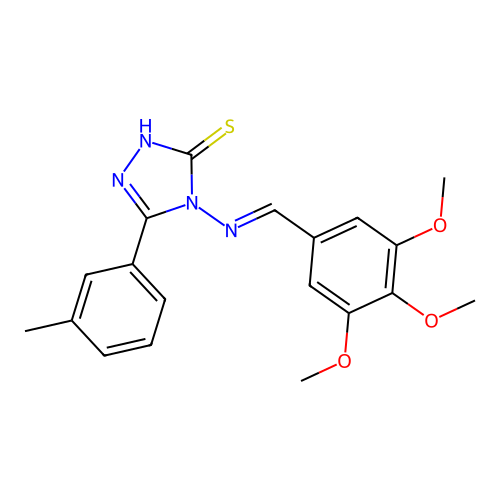 5-(3-METHYLPHENYL)-4-{[(E)-(3,4,5-TRIMETHOXYPHENYL)METHYLIDENE]AMINO}-4H-1,2,4-TRIAZOL-3-YL HYDROSULFIDE structure