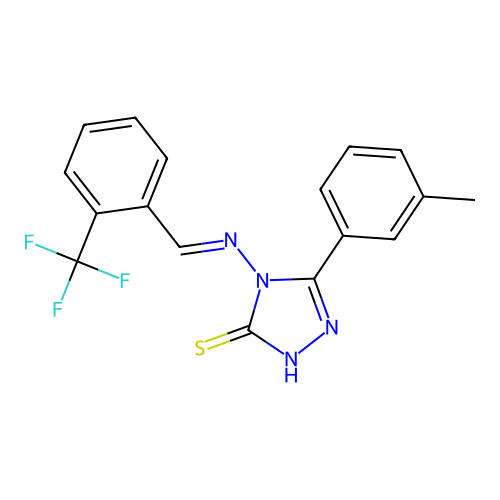 5-(3-ME-PH)-4-((2-(Trifluoromethyl)benzylidene)amino)-4H-1,2,4-triazole-3-thiol structure