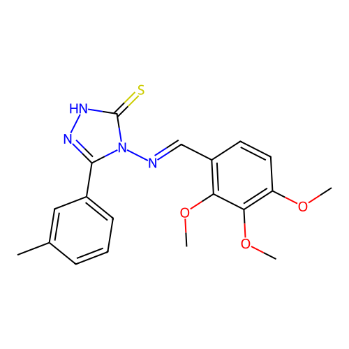 5-(3-METHYLPHENYL)-4-{[(E)-(2,3,4-TRIMETHOXYPHENYL)METHYLIDENE]AMINO}-4H-1,2,4-TRIAZOL-3-YL HYDROSULFIDE structure