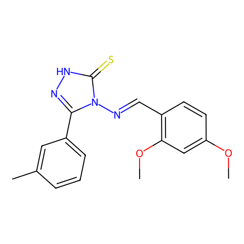 4-{[(E)-(2,4-DIMETHOXYPHENYL)METHYLIDENE]AMINO}-5-(3-METHYLPHENYL)-4H-1,2,4-TRIAZOLE-3-THIOL structure
