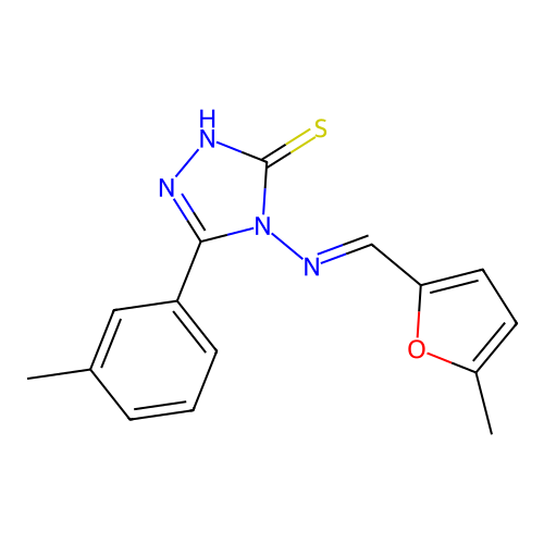 4-(((5-ME-2-Furyl)methylene)amino)-5-(3-methylphenyl)-4H-1,2,4-triazole-3-thiol structure