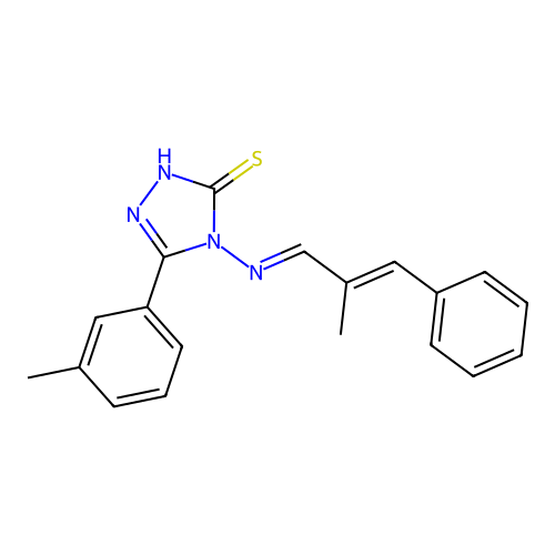5-(3-Methyl-PH)-4-((2-ME-3-PH-2-propenylidene)amino)-4H-1,2,4-triazole-3-thiol structure