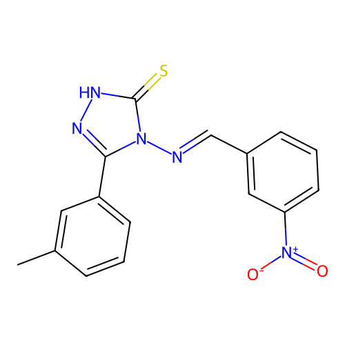 5-(3-Methylphenyl)-4-((3-nitrobenzylidene)amino)-4H-1,2,4-triazole-3-thiol structure