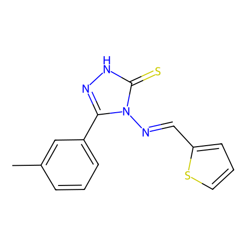 5-(3-Methylphenyl)-4-((2-thienylmethylene)amino)-4H-1,2,4-triazole-3-thiol structure