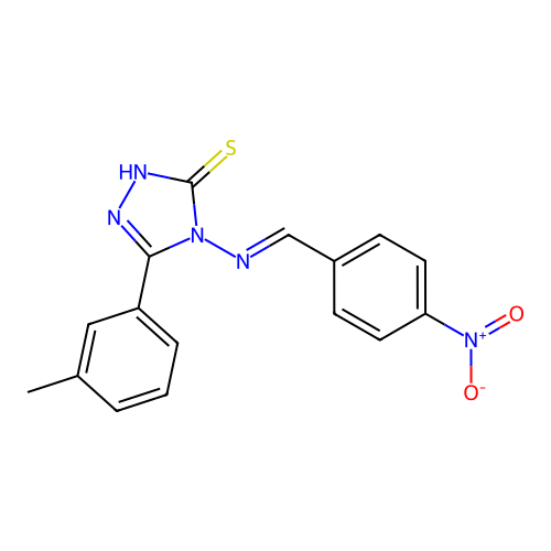 5-(3-Methylphenyl)-4-((4-nitrobenzylidene)amino)-4H-1,2,4-triazole-3-thiol structure