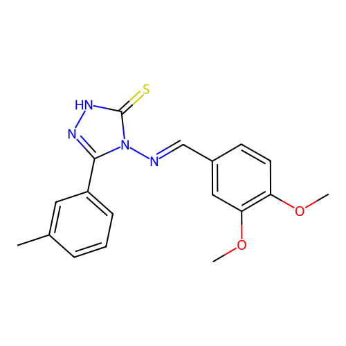 4-{[(E)-(3,4-DIMETHOXYPHENYL)METHYLIDENE]AMINO}-5-(3-METHYLPHENYL)-4H-1,2,4-TRIAZOLE-3-THIOL structure
