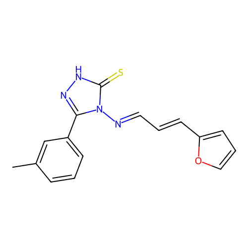4-((3-(2-Furyl)-2-propenylidene)amino)-5-(3-ME-phenyl)-4H-1,2,4-triazole-3-thiol structure