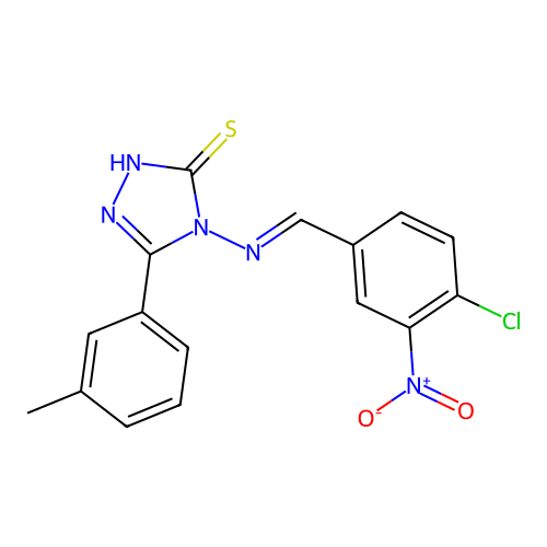 4-((4-CL-3-Nitrobenzylidene)amino)-5-(3-methylphenyl)-4H-1,2,4-triazole-3-thiol structure