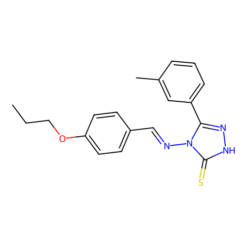 5-(3-Methylphenyl)-4-((4-propoxybenzylidene)amino)-4H-1,2,4-triazole-3-thiol structure