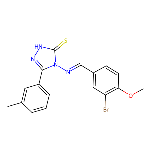 4-((3-BR-4-Methoxybenzylidene)amino)-5-(3-ME-phenyl)-4H-1,2,4-triazole-3-thiol structure