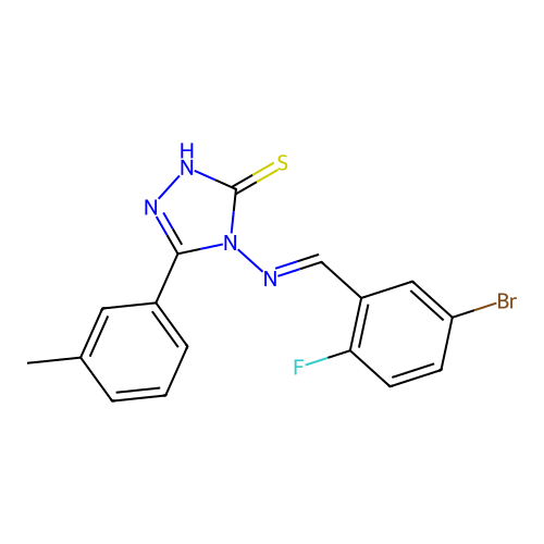 4-((5-BR-2-Fluorobenzylidene)amino)-5-(3-methylphenyl)-4H-1,2,4-triazole-3-thiol structure