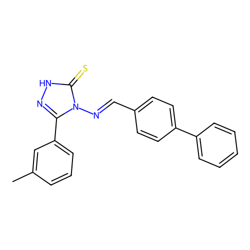 4-(((1,1'-Biphenyl)-4-ylmethylene)amino)-5-(3-ME-PH)-4H-1,2,4-triazole-3-thiol structure