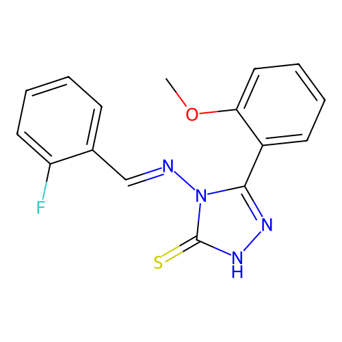 4-((2-Fluorobenzylidene)amino)-5-(2-methoxyphenyl)-4H-1,2,4-triazole-3-thiol structure
