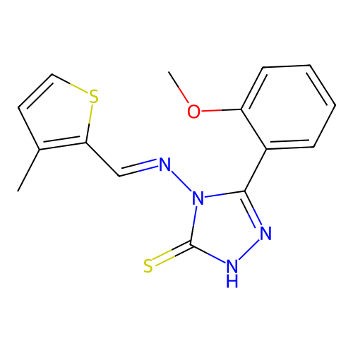 5-(2-Methoxy-PH)-4-(((3-ME-2-thienyl)methylene)amino)-4H-1,2,4-triazole-3-thiol structure