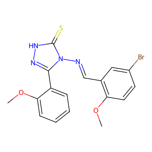 4-((5-BR-2-Methoxybenzylidene)amino)-5-(2-meo-phenyl)-4H-1,2,4-triazole-3-thiol structure