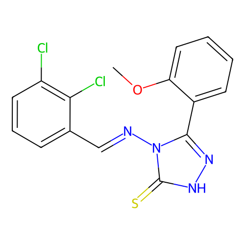 4-((2,3-Dichlorobenzylidene)amino)-5-(2-methoxyphenyl)-4H-1,2,4-triazole-3-thiol structure