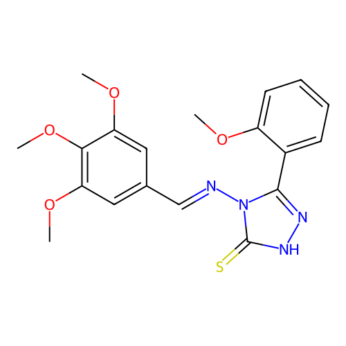5-(2-Meo-PH)-4-((3,4,5-trimethoxybenzylidene)amino)-4H-1,2,4-triazole-3-thiol structure