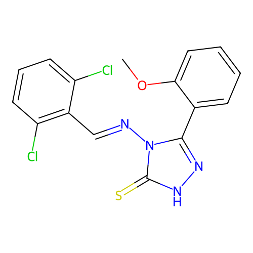 4-((2,6-Dichlorobenzylidene)amino)-5-(2-methoxyphenyl)-4H-1,2,4-triazole-3-thiol structure