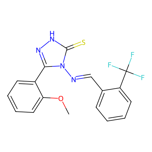 5-(2-Meo-PH)-4-((2-(trifluoromethyl)benzylidene)amino)-4H-1,2,4-triazole-3-thiol structure