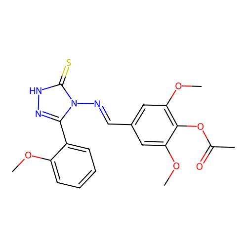 2,6-DIMETHOXY-4-((E)-{[3-(2-METHOXYPHENYL)-5-SULFANYL-4H-1,2,4-TRIAZOL-4-YL]IMINO}METHYL)PHENYL ACETATE structure