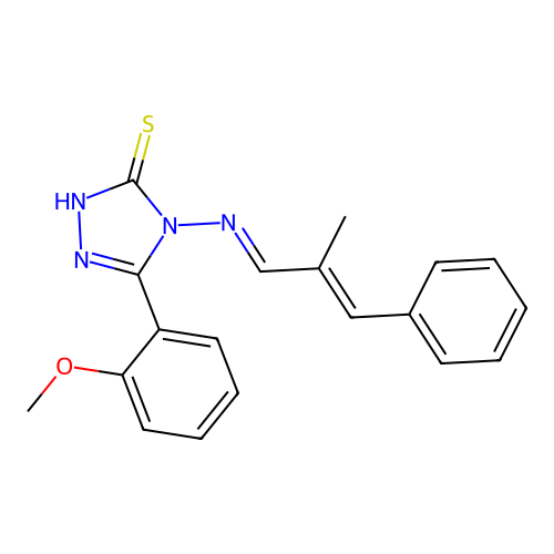 5-(2-Meo-phenyl)-4-((2-ME-3-PH-2-propenylidene)amino)-4H-1,2,4-triazole-3-thiol structure