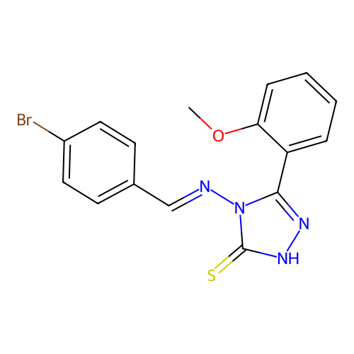 4-((4-Bromobenzylidene)amino)-5-(2-meo-PH)-4H-1,2,4-triazol-3-YL hydrosulfide structure